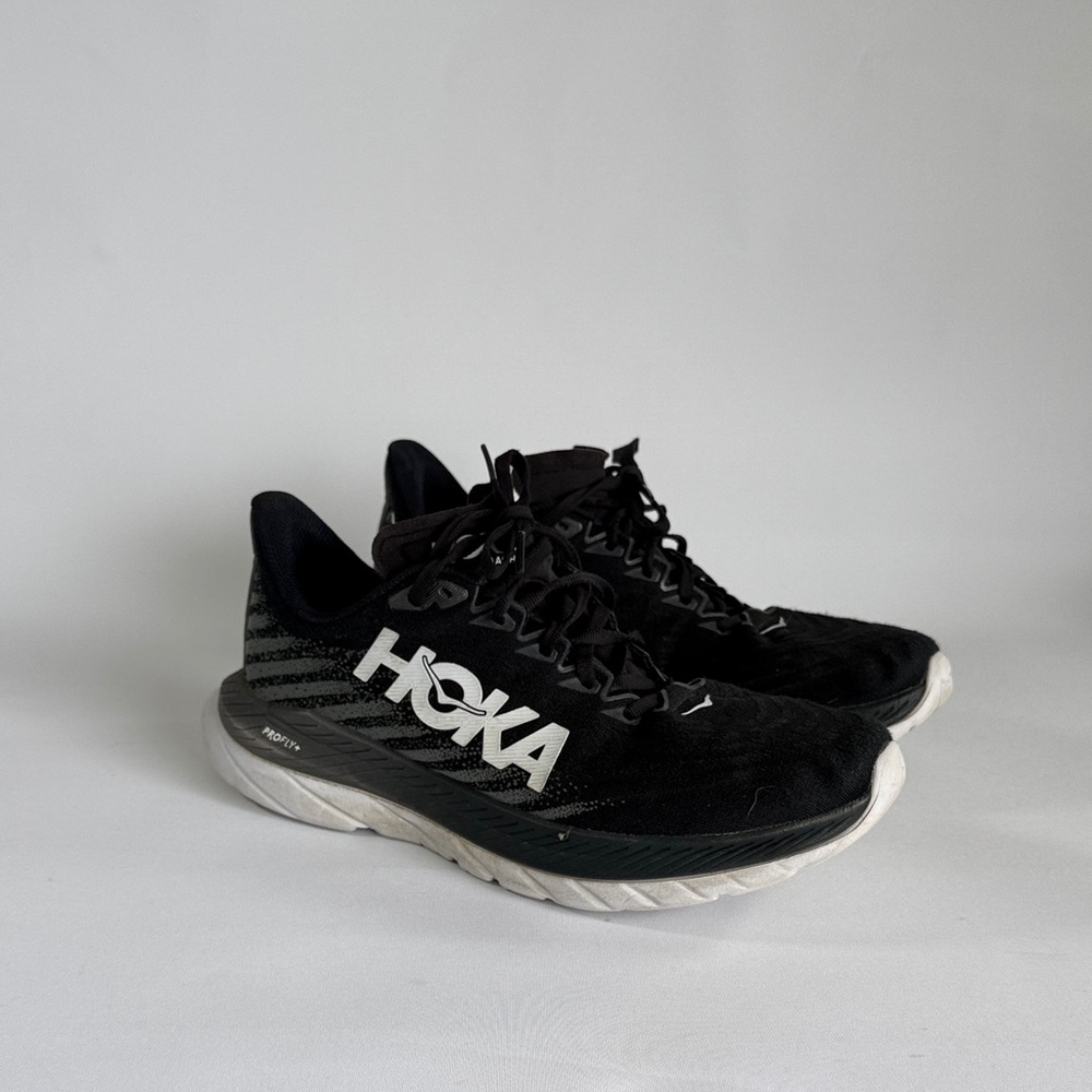 Hoka Black and White Men's Running Sneakers